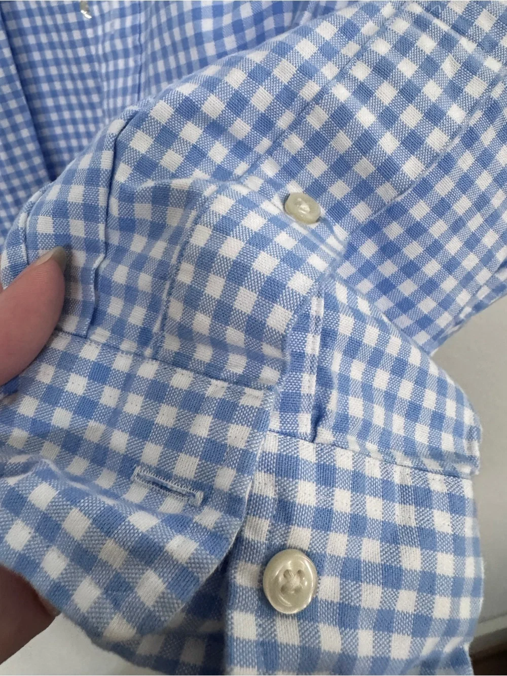 NWT polo Ralph Lauren Gingham Oxford Shirt blue white size XLT